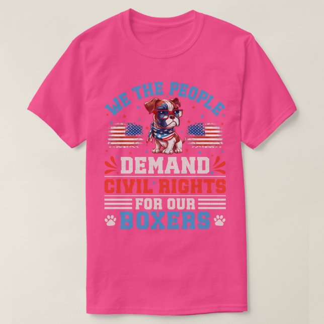 Patriotic Boxer Dog 3 T-Shirt (Design Front)