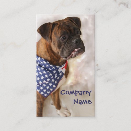 Patriotic Boxer Dog Business Cards