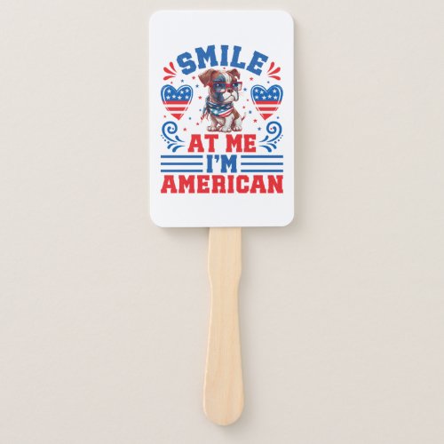 Patriotic Boxer Dog for 4th Of July Hand Fan