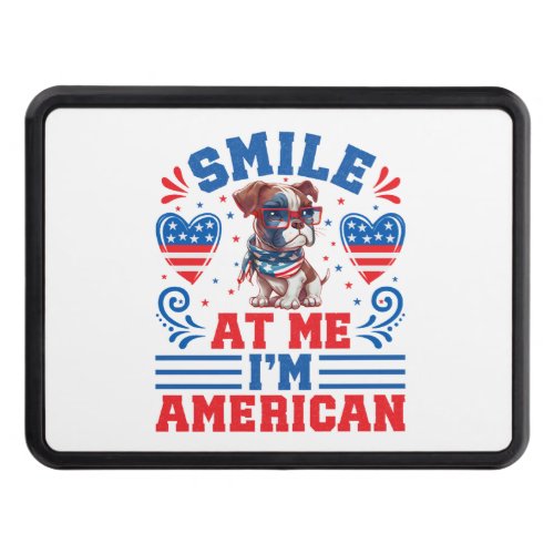 Patriotic Boxer Dog for 4th Of July Hitch Cover