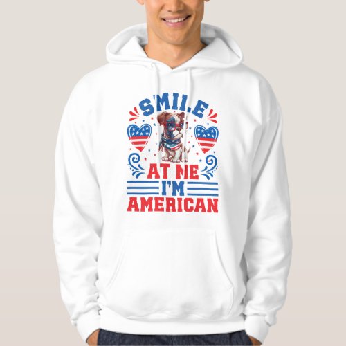 Patriotic Boxer Dog for 4th Of July Hoodie