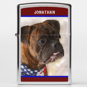 Patriotic Boxer Dog Zippo Lighter