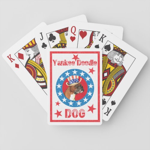 Patriotic Boxer Poker Cards