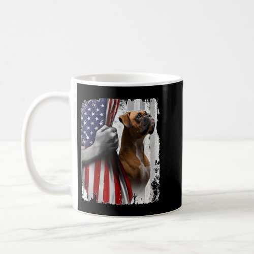 Patriotic Boxer Vintage American Flag Dog Lover Me Coffee Mug