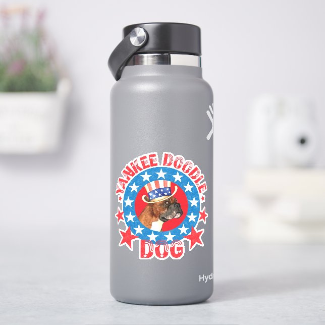 Patriotic Boxer Vinyl Sticker (HydroFlask)