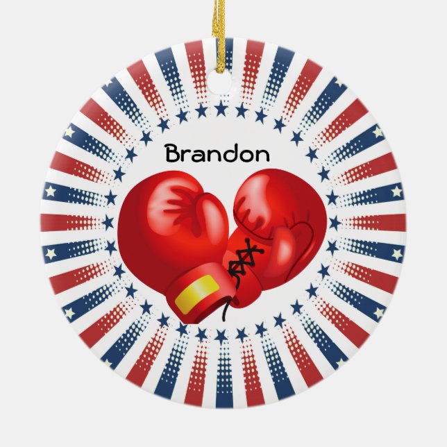 Patriotic Boxing Design Ornament (Back)