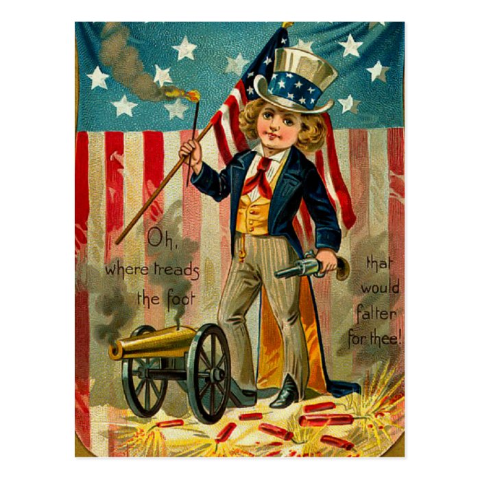 Patriotic Boy Postcard