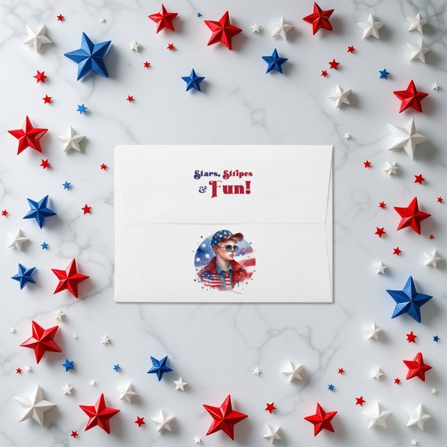 Patriotic Boy “Stars, Stripes & Fun” Birthday Envelope (Creator Uploaded)