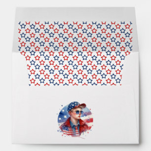 Patriotic Boy “Stars, Stripes & Fun” Birthday Envelope
