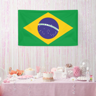 Patriotic Brazil Banner Colorful Outdoor Wall Deco