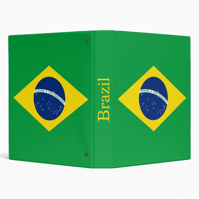 Patriotic Brazil Flag 3 Ring Binder (Background)