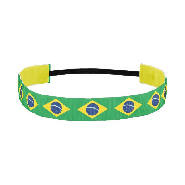 Patriotic Brazil Flag Athletic Headband (Front)