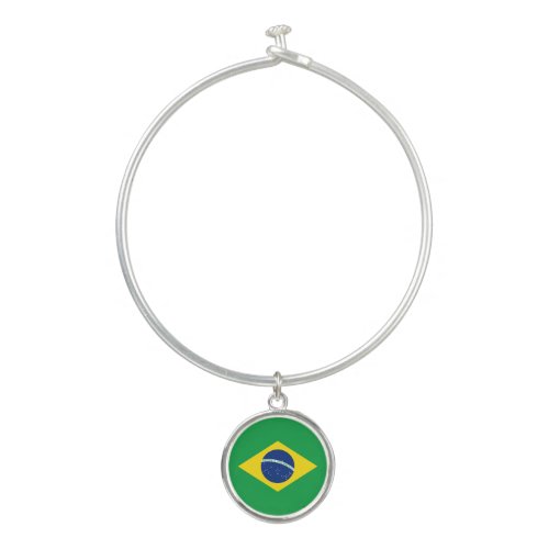 Patriotic Brazil Flag Bangle Bracelet