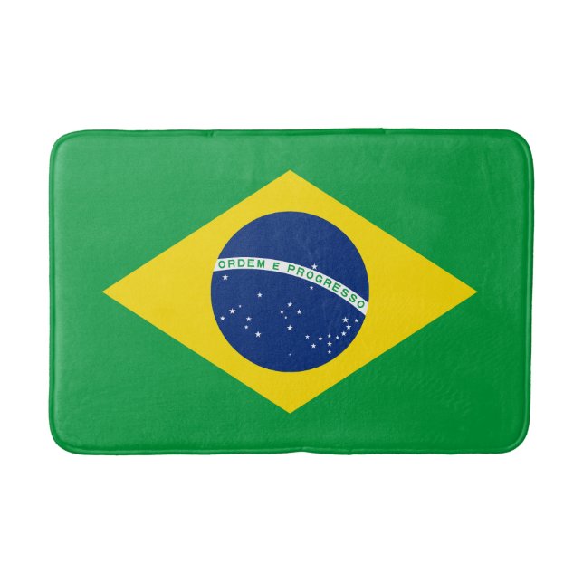 Patriotic Brazil Flag Bath Mat (Front)