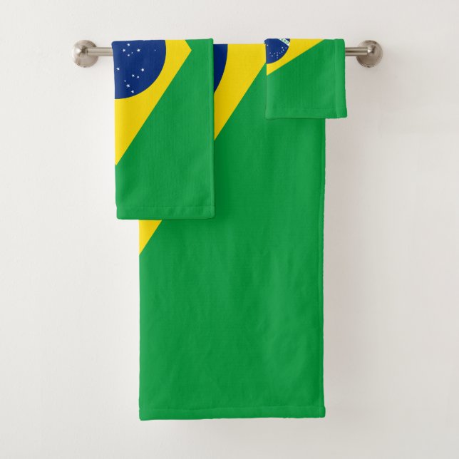 Patriotic Brazil Flag Bath Towel Set (Insitu)