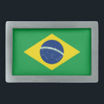 Patriotic Brazil Flag Belt Buckle<br><div class="desc">The national flag of Brazil.</div>