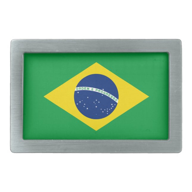 Patriotic Brazil Flag Belt Buckle (Front)