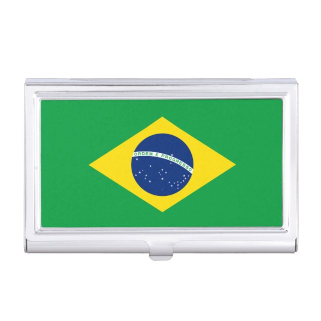 Patriotic Brazil Flag Business Card Case (Front)