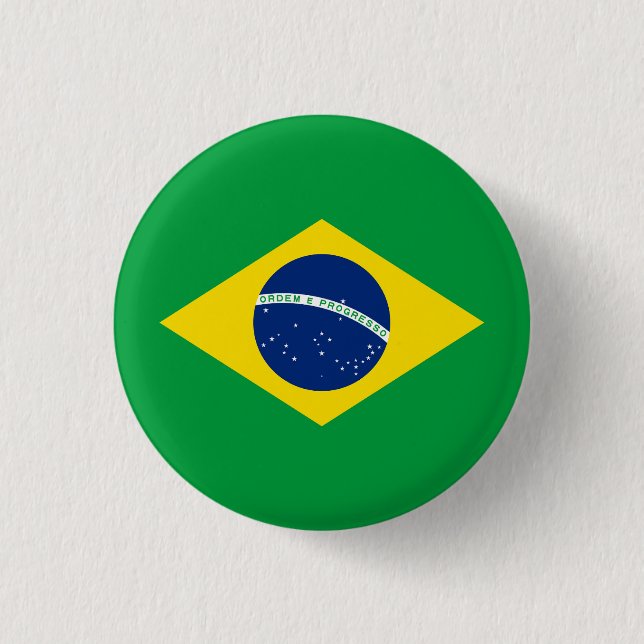 Patriotic Brazil Flag Button (Front)