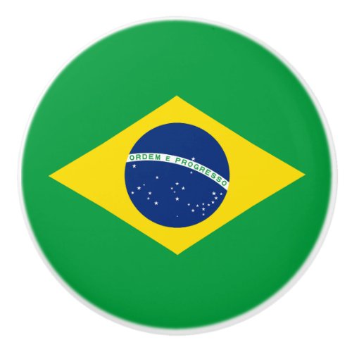 Patriotic Brazil Flag Ceramic Knob