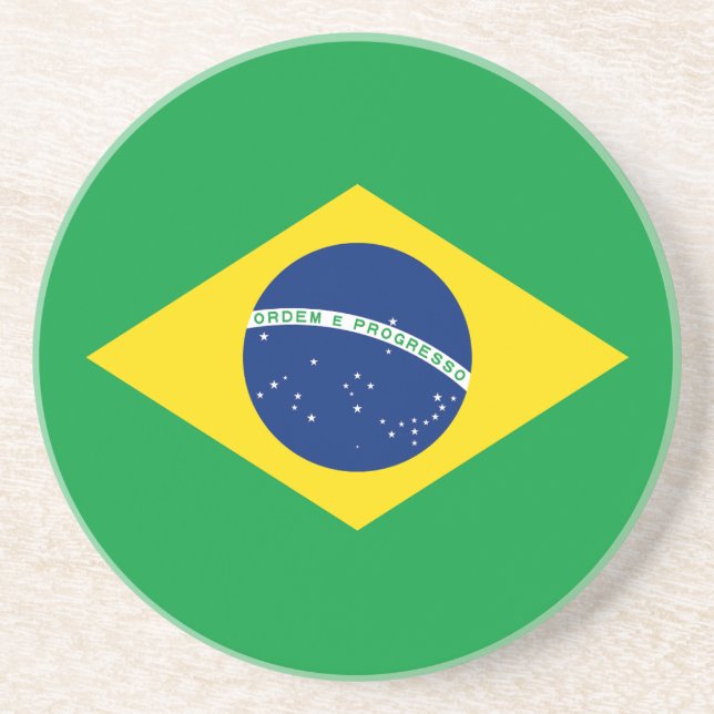Patriotic Brazil Flag Coaster (Front)