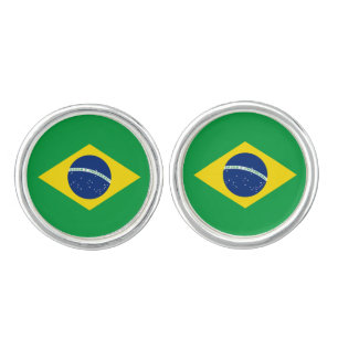Patriotic Brazil Flag Cufflinks