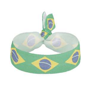 Patriotic Brazil Flag Elastic Hair Tie