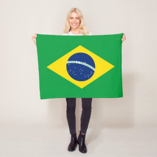 Patriotic Brazil Flag Fleece Blanket