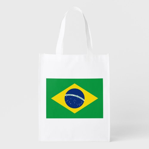 Patriotic Brazil Flag Grocery Bag