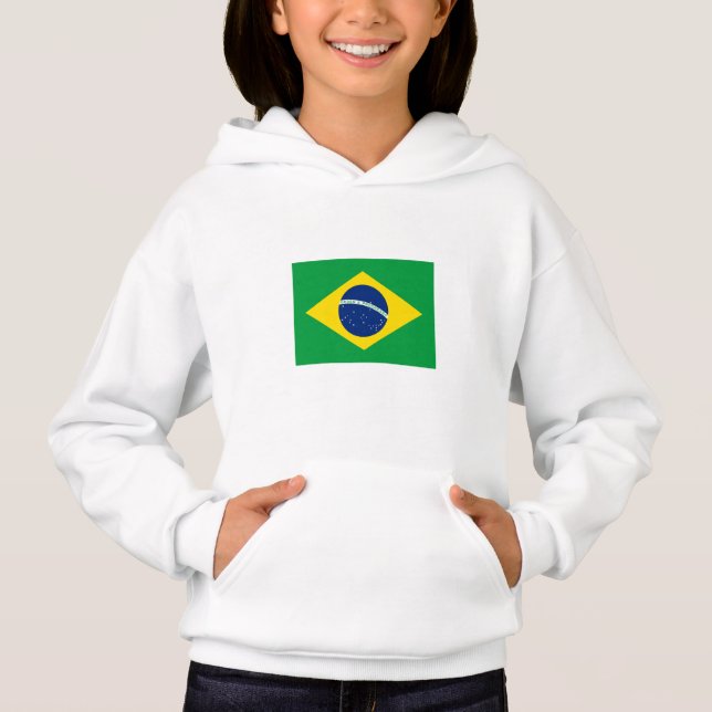 Patriotic Brazil Flag Hoodie (Front)