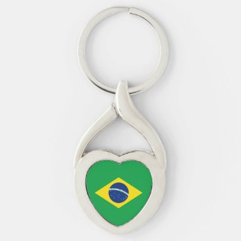 Patriotic Brazil Flag Keychain by topdivertntrend at Zazzle