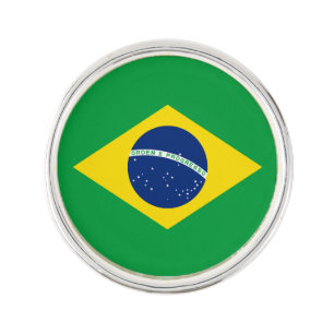Patriotic Brazil Flag Lapel Pin