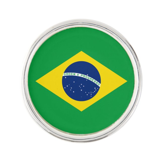 Patriotic Brazil Flag Lapel Pin (Front)
