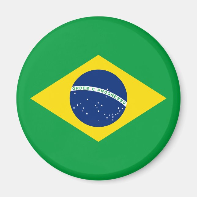 Patriotic Brazil Flag Magnet (Front)