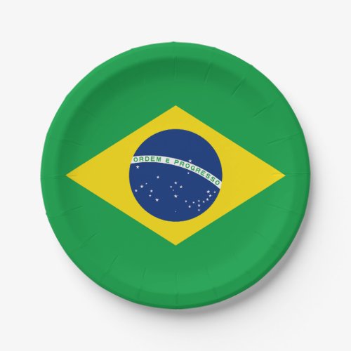 Patriotic Brazil Flag Paper Plates