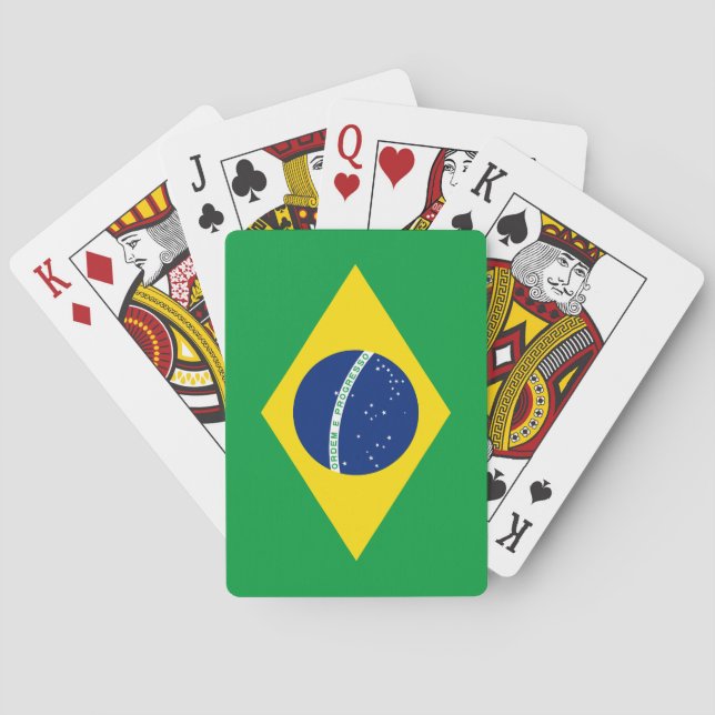 Patriotic Brazil Flag Poker Cards (Back)