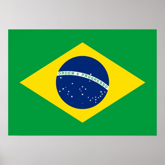 Patriotic Brazil Flag Poster (Front)