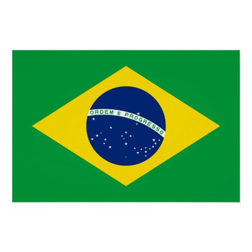 Patriotic Brazil Flag Poster