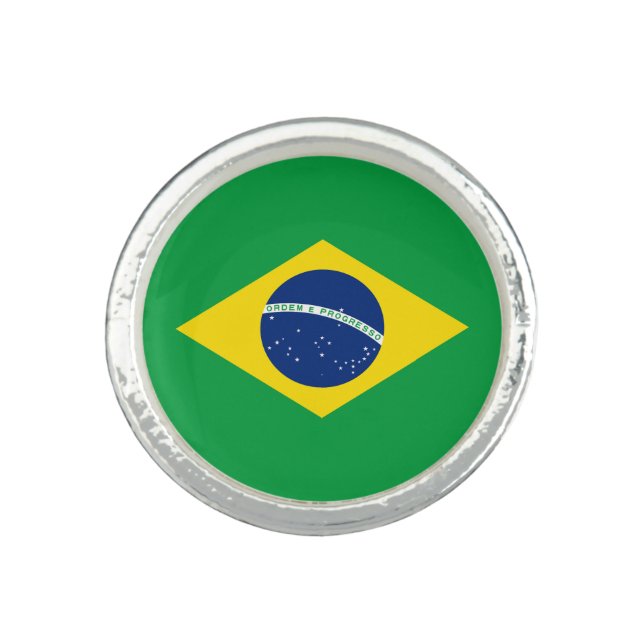 Patriotic Brazil Flag Ring (Front)