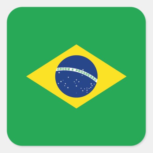 Patriotic Brazil Flag Square Sticker