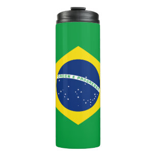 Patriotic Brazil Flag Thermal Tumbler