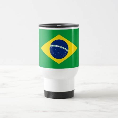 Patriotic Brazil Flag Travel Mug