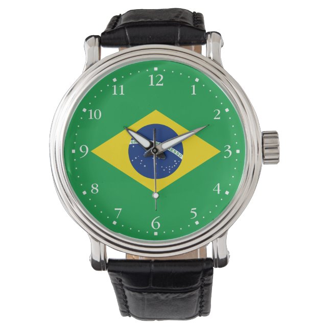 Patriotic Brazil Flag Watch (Front)
