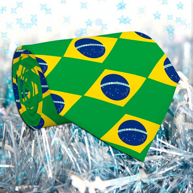 Patriotic Brazil Tie, fashion Brazilian Flag Neck Tie (Creator Uploaded)