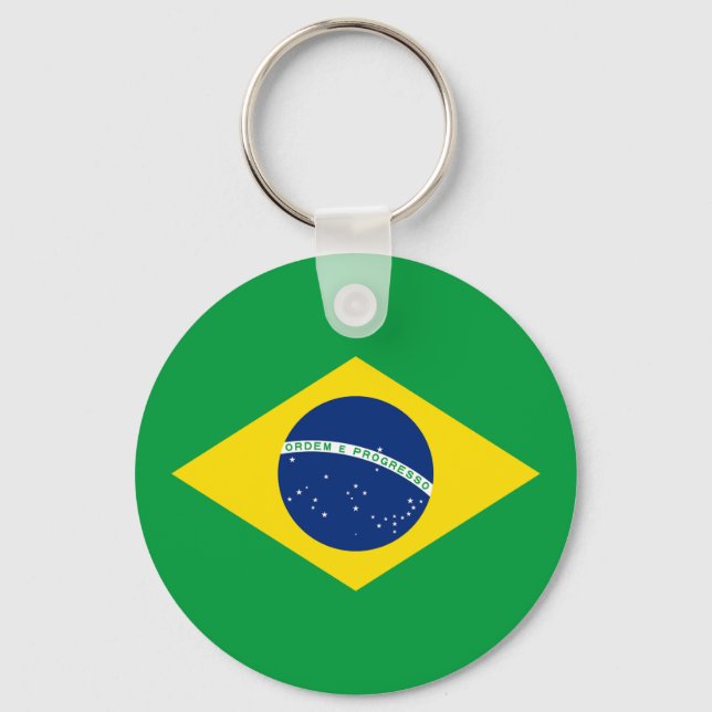 Patriotic Brazilian Flag Keychain (Front)