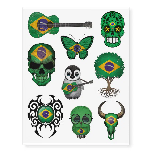 Buy 8 Large Brazil Flag Tattoos: Brasil, Brazilian World Cup Party Favors  Online in India - Etsy