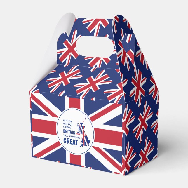 Patriotic BREXIT Union Jack Favor Boxes (Front Side)