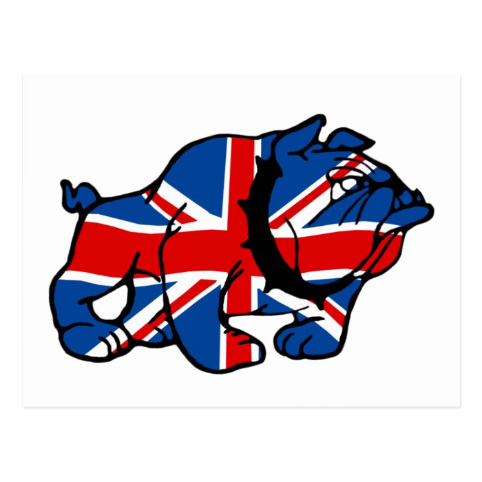 Patriotic British Bulldog Britsh flag Post Card