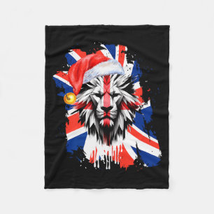 Patriotic British Christmas Uk English Flag Premiu Fleece Blanket