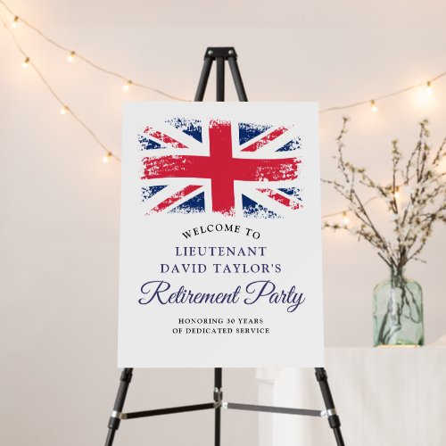 Patriotic British Flag Retirement Party Welcome